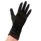 vintage black Ruched Gloves women's SMALL formal evening mid-length slight sheen