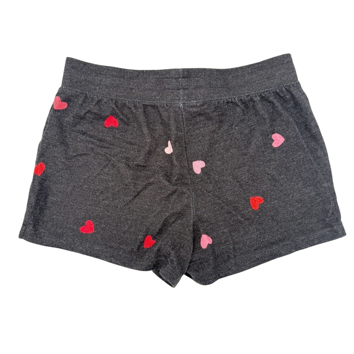 gray P. J. Salvage Pajama Shorts women's SMALL pink & red hearts loungewear