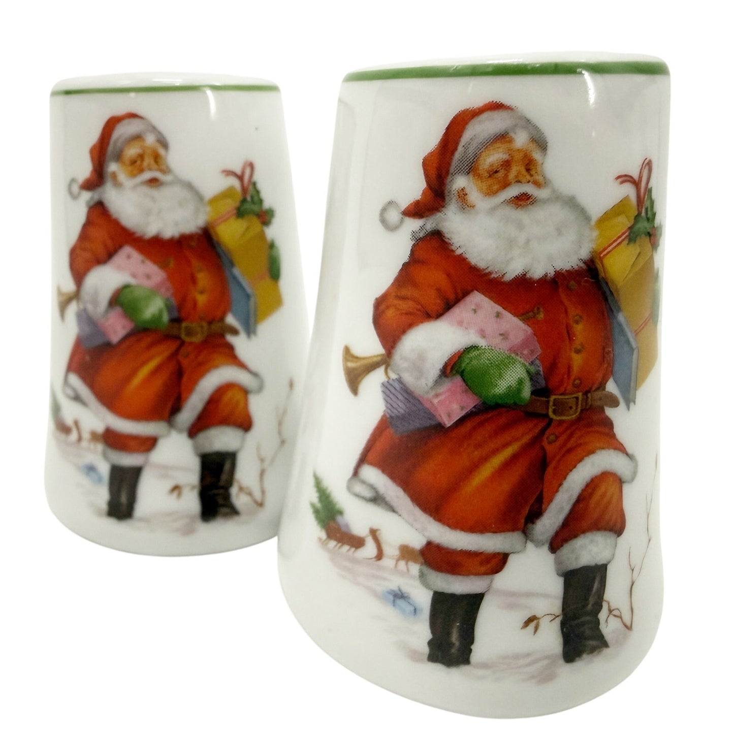 vintage JKW Bavaria Santa Claus with gifts Salt & Pepper set Christmas Germany