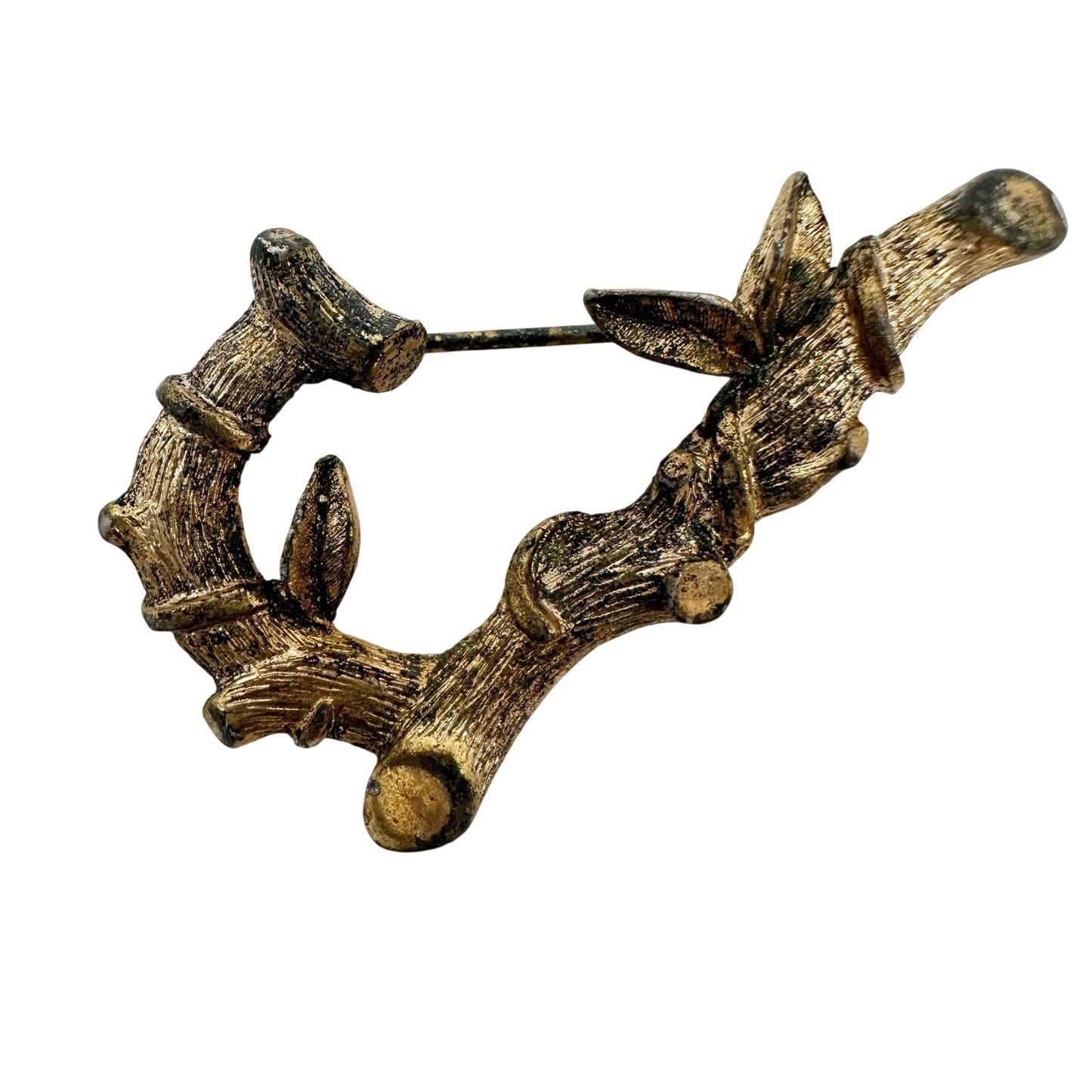 vintage Sarah Coventry letter J initial BROOCH bamboo tree branch jewelry pin