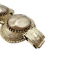 vintage round medallion disks gold tone metal Link Bracelet costume jewelry