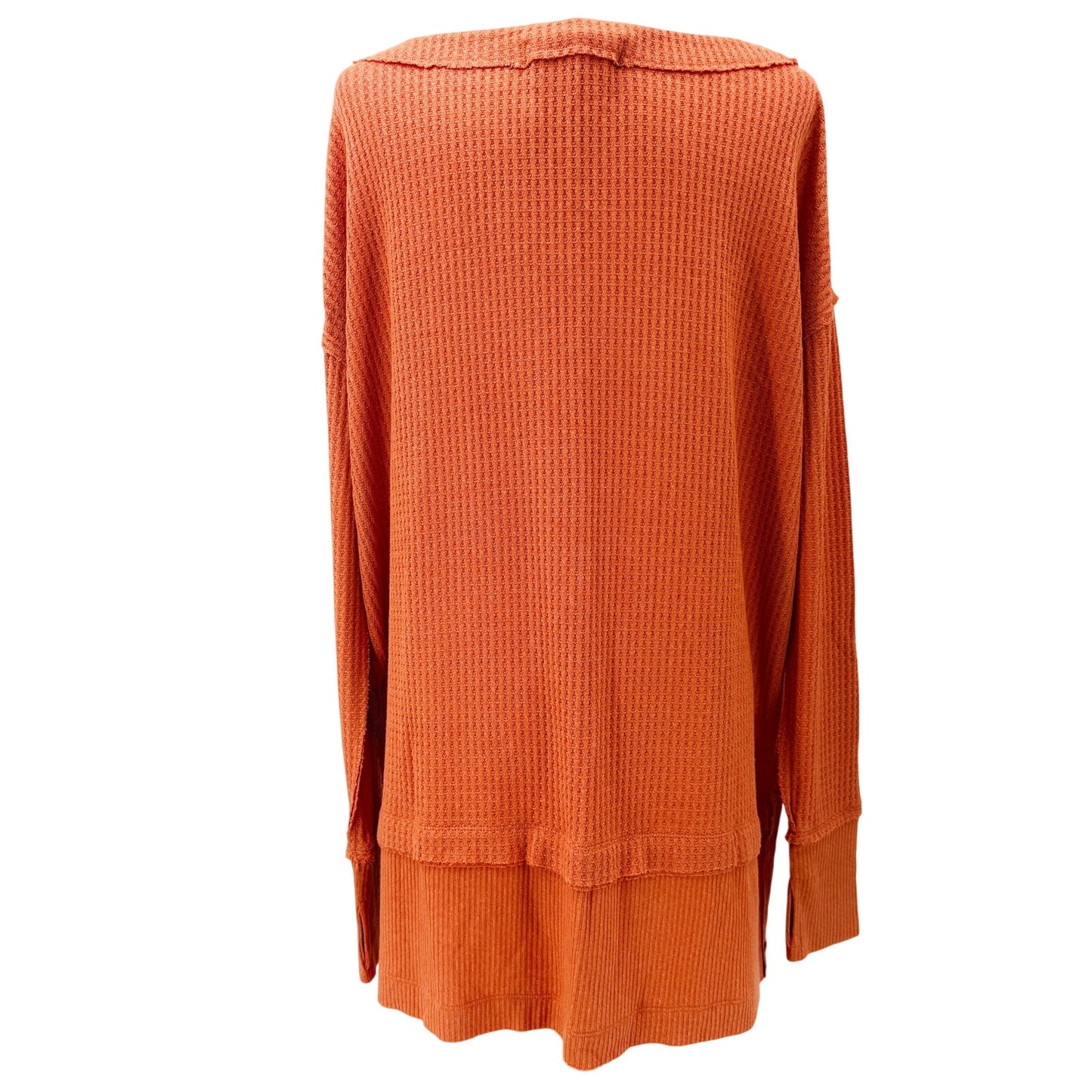 We the Free People orange coral North Shore Thermal top women's SMALL shirt NEW