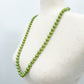 vintage strand of metallic lime green beads Beaded Necklace costume jewelry