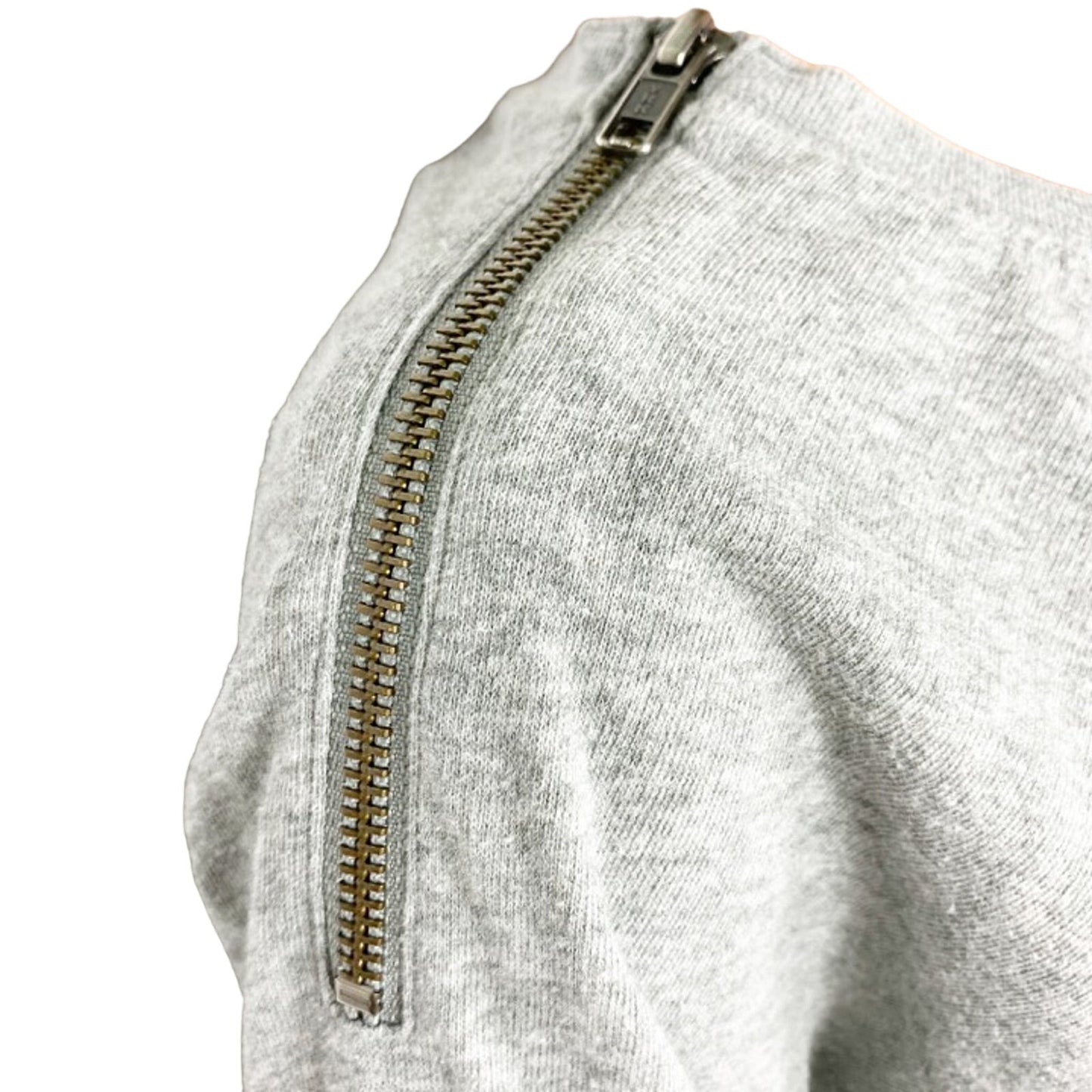 LEITH gray sweatshirt long TOP size XS extra small shoulder side zipper details