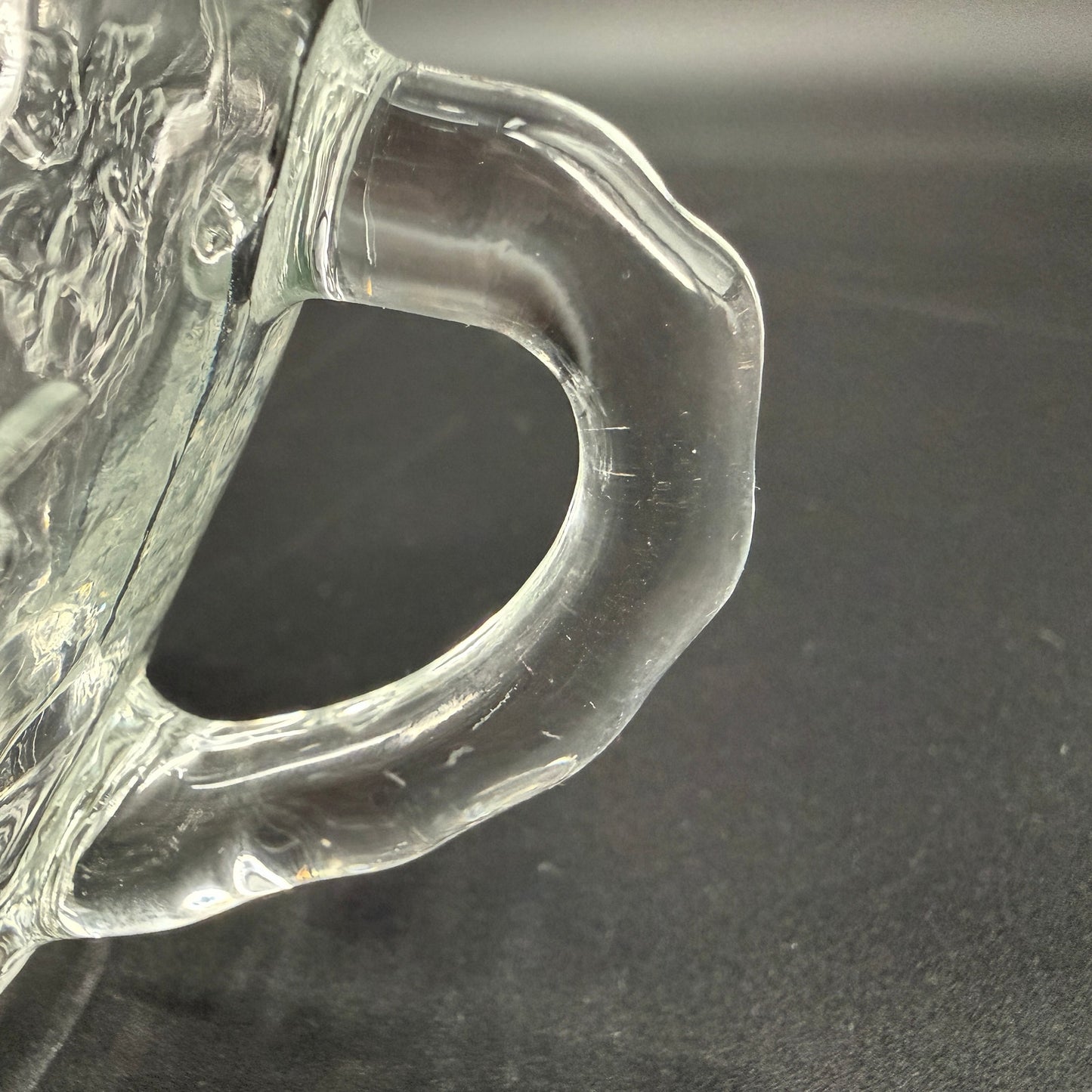 set of 3 vintage Anchor Hocking Vintage Clear Snack Cups grape clusters leaves