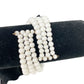 beaded white stretch BRACELET vintage costume jewelry