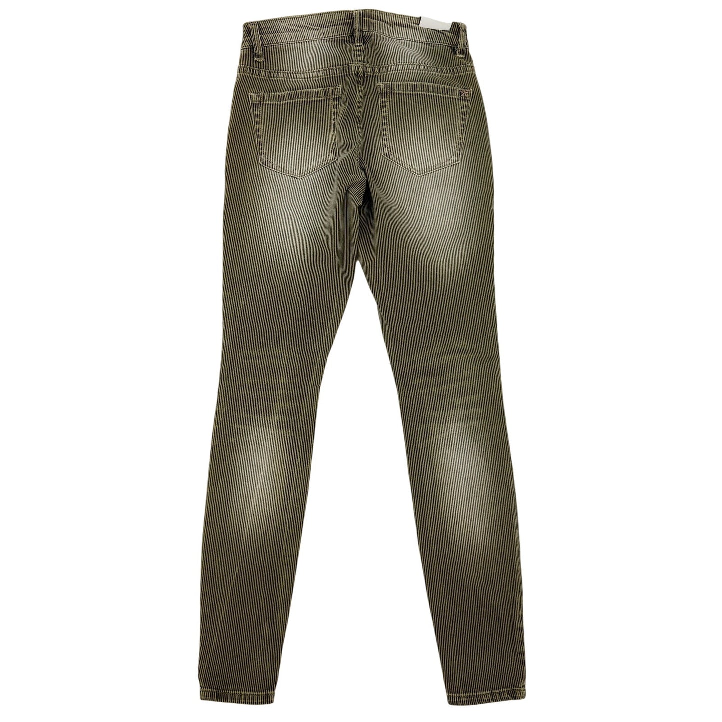 Nanette Lepore olive green black striped Jeans Nolita Skinny pants women's 2 new