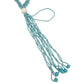 vintage Necklace of turquoise blue seed beads & tassel pendant long 28" drop