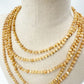 vintage tan multi-strand Stone beaded Necklace statement costume jewelry