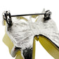 vintage translucent yellow acrylic butterfly BROOCH silver jewelry pin