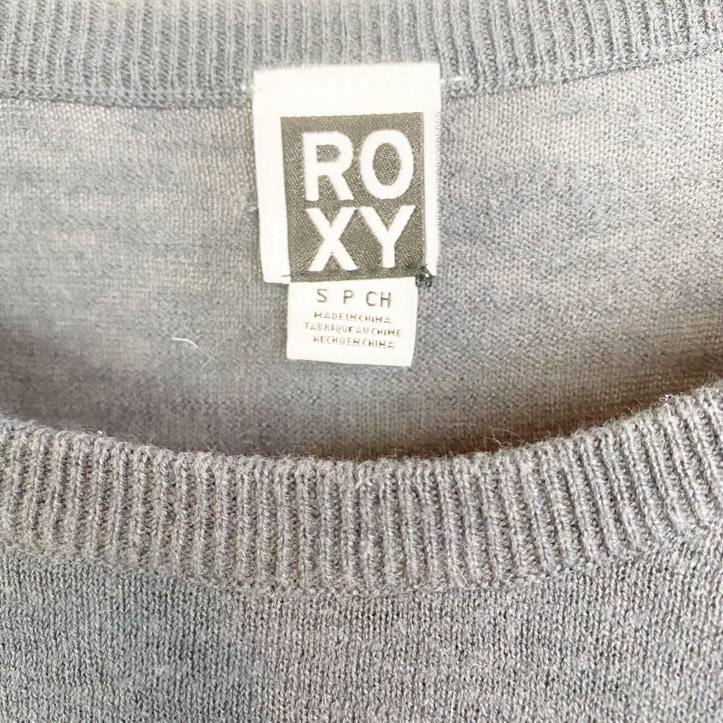 womens ROXY dark gray Sweater Crop Top size SMALL lightweight