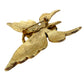vintage gold & brown stone body Butterfly BROOCH insect jewelry pin green gems