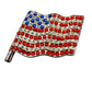 vintage American waving Flag rhinestone BROOCH patriotic jewelry pin red blue