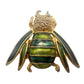 vintage green & gold Bee bumblebee Bug BROOCH insect costume jewelry pin