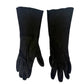 vintage black Fashion Dress Gloves women's S / M small medium below elbow length