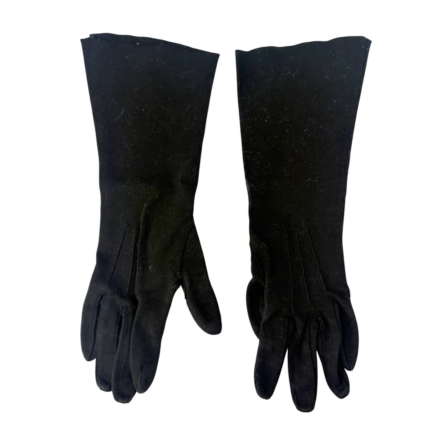 vintage black Fashion Dress Gloves women's S / M small medium below elbow length