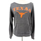 dark gray & orange Texas Longhorns off shoulder Sweatshirt Top women's XL