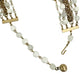 vintage multi-strand white beads & gold chain Choker Necklace costume jewelry