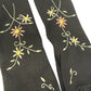 vintage Lillian Brasil black Fashion Dress Gloves womens SMALL floral embroidery