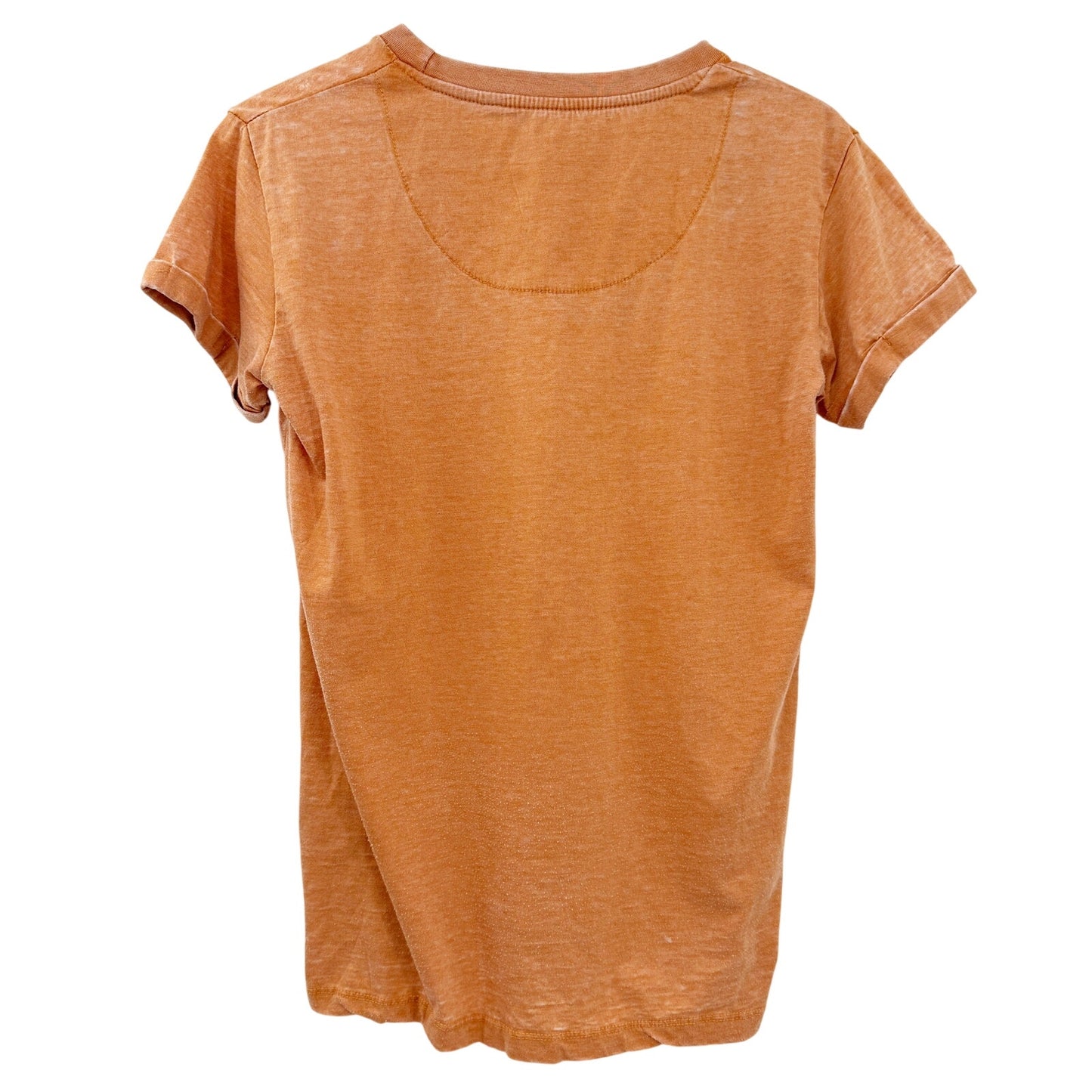 Texas Longhorns orange T-shirt women's MEDIUM distressed burnt-out top UT tee
