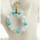 handmade blue & clear beads loop beaded Earrings jewelry new