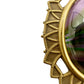 vintage antique gold tone metal purple & green oval stone BROOCH jewelry pin