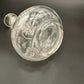 vintage 7" crystal cut glass Decanter & Stopper small size barware fern leaf