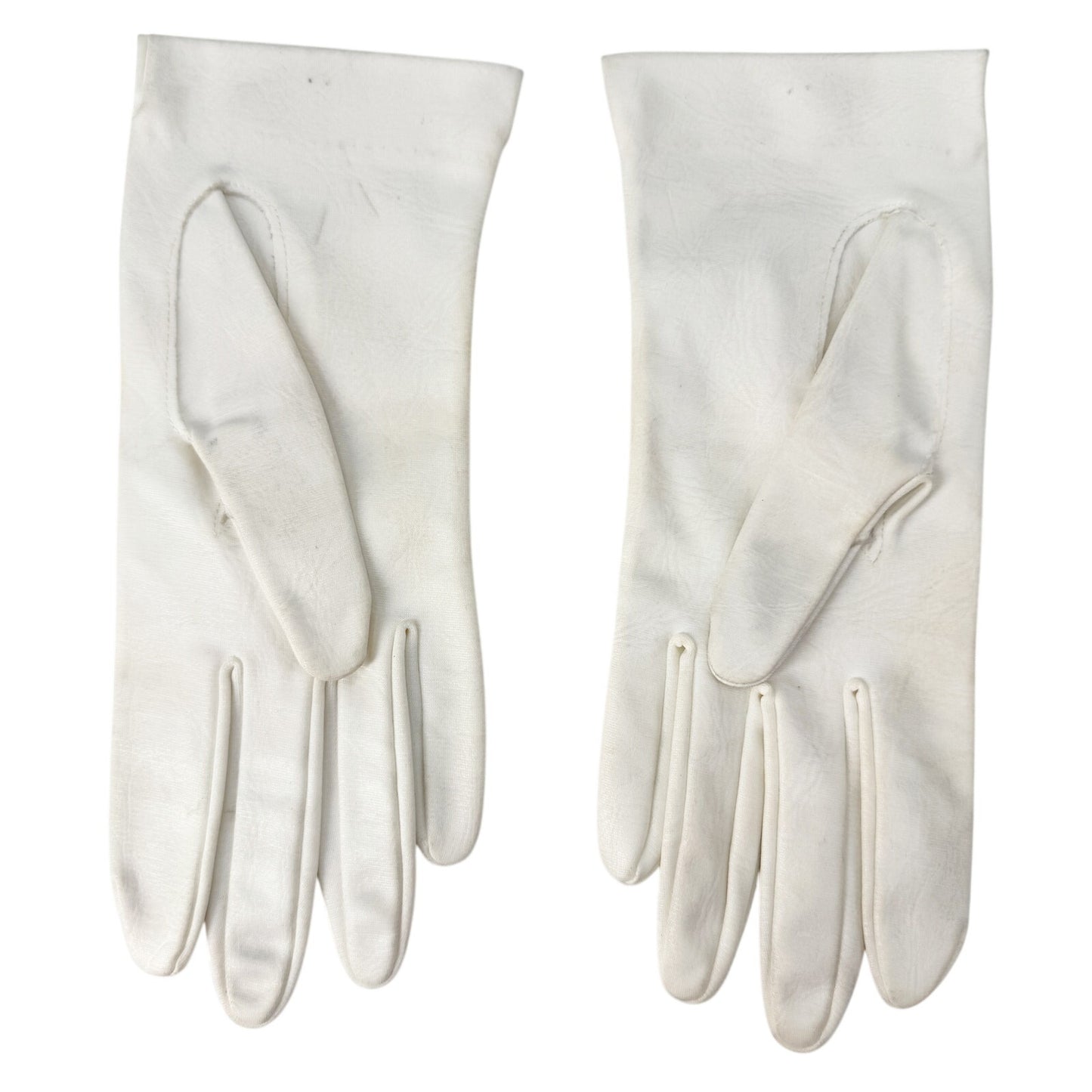 vintage Hansen white Analon Fashion Dress wrist Gloves women's 7.5 small medium