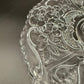 vintage 10.5" clear glass floral Cake Plate scalloped edge pressed glassware