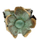 Verdigris Patina solid brass floral wide 2" Cuff Bracelet genuine stones jewelry