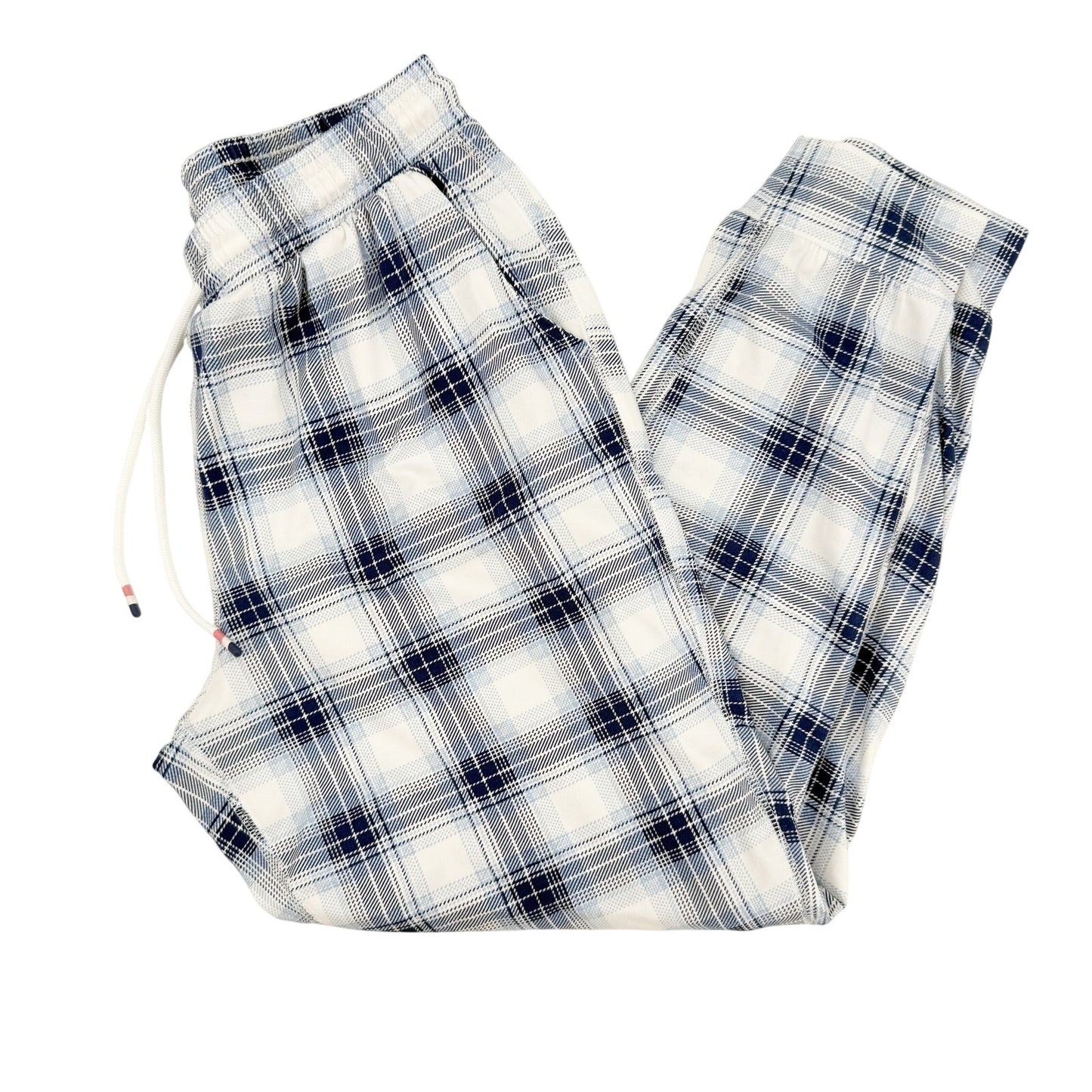 Eddie Bauer blue & white plaid Sleep Bottoms women's MEDIUM lounge pajama pants