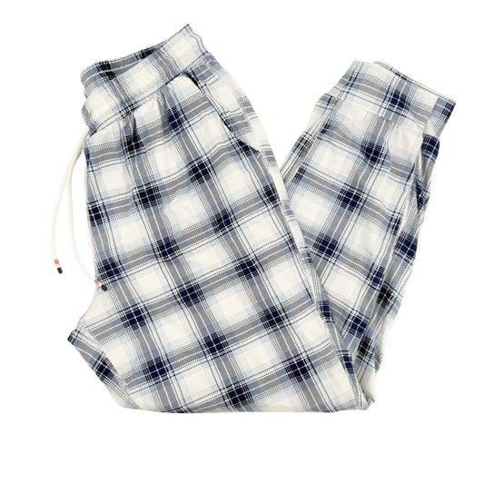 Eddie Bauer blue & white plaid Sleep Bottoms women's MEDIUM lounge pajama pants
