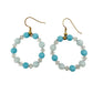handmade blue & clear beads loop beaded Earrings jewelry new