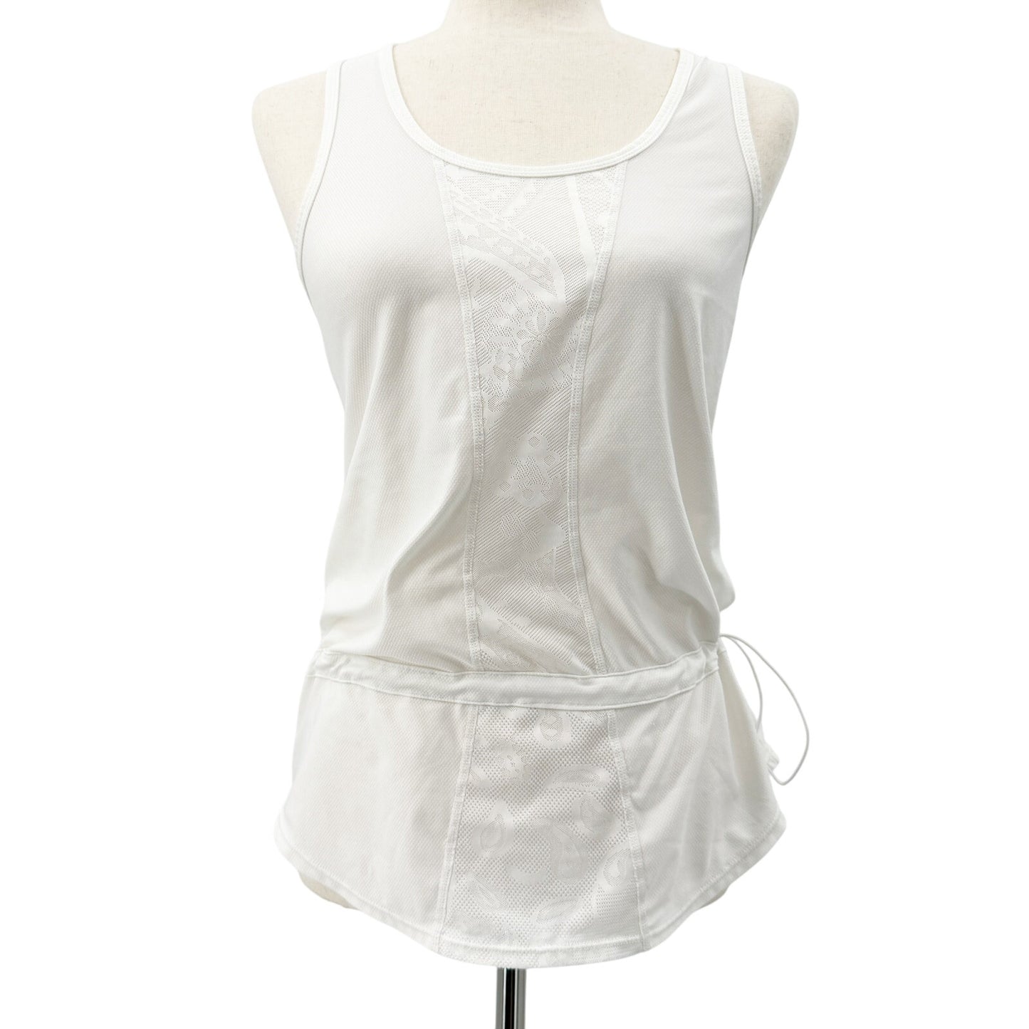 Athleta white adjustable waist Tank Top workout wear women's XS athleisure