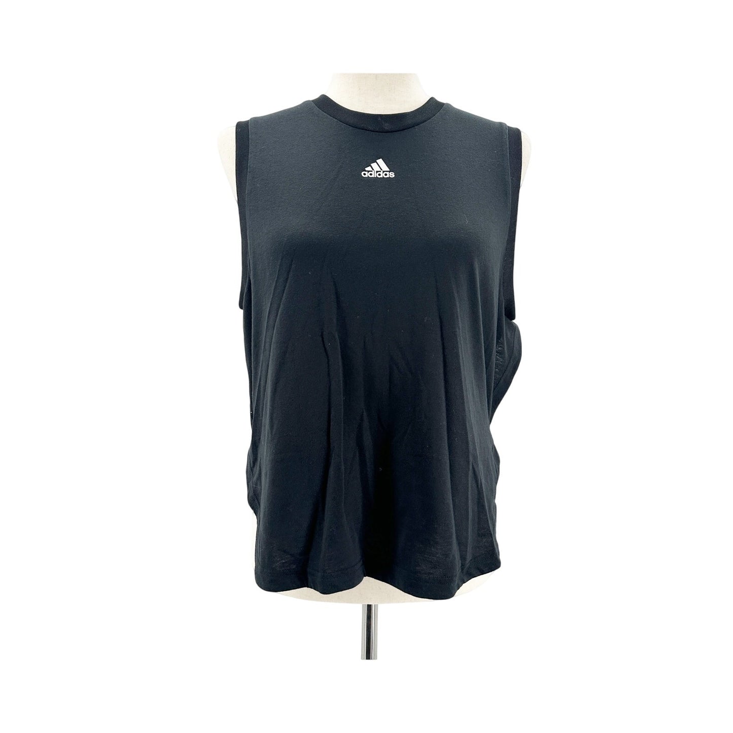 womens Adidas black workout muscle Tank Top size MEDIUM athleisure