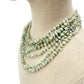 vintage pale blue stone multi-strand Necklace statement jewelry toggle closure