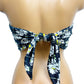 TOPSHOP black yellow white Shirred Floral Print Bandeau TOP size 6 small NWT $26