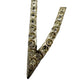 vintage "V" or arrow tip silver & clear rhinestones BROOCH jewelry pin
