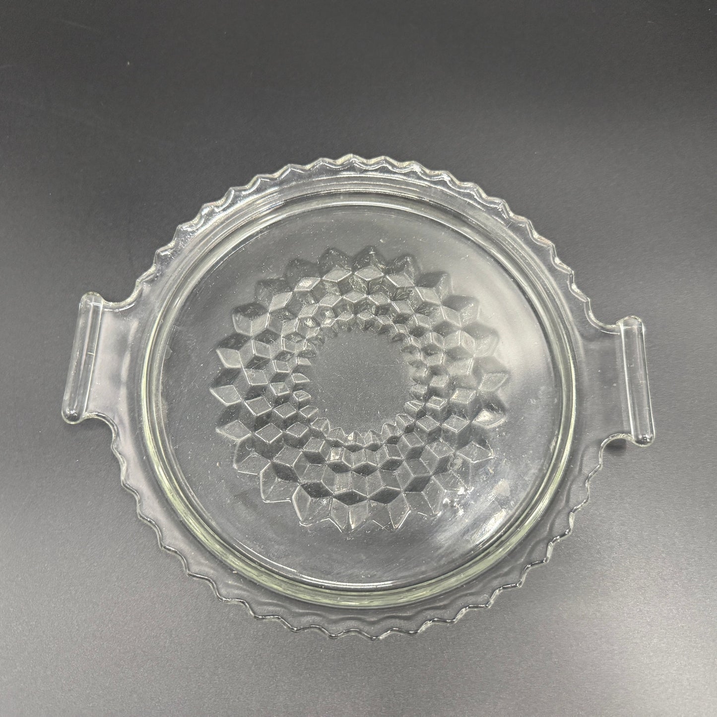 8" Round Handled Tray | Jeannette Glass