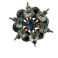 vintage light & dark blue rhinestones BROOCH round jewelry pin