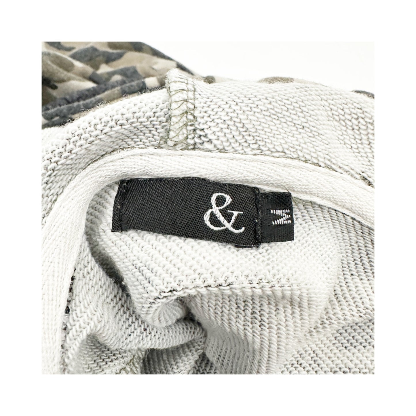 Ampersand Avenue dark gray & camo Double Hooded Sweatshirt Top MEDIUM hoodie