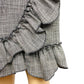 Rebecca Taylor black & white Plaid Ruffle pencil Skirt menswear size 0 new $395