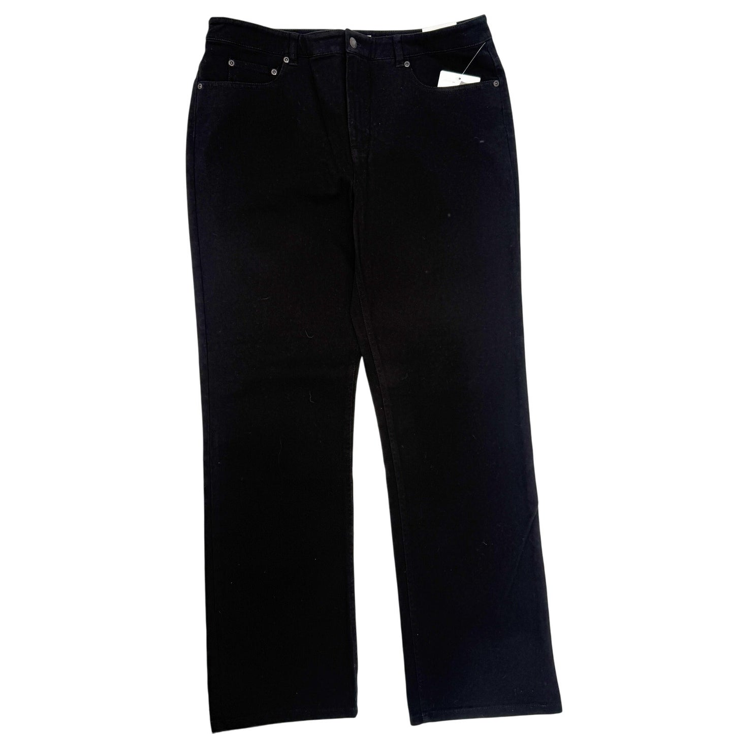 Jones New York black Shape Control denim Jeans women's 14 straight leg pants NEW
