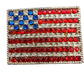 vintage American Flag red blue clear rhinestones BROOCH patriotic jewelry pin
