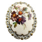 vintage oval white Western Germany flower bunch BROOCH floral jewelry pin
