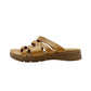 BareTraps brown tan faux leather Cassy slip-on Sandals women's 8 M shoes