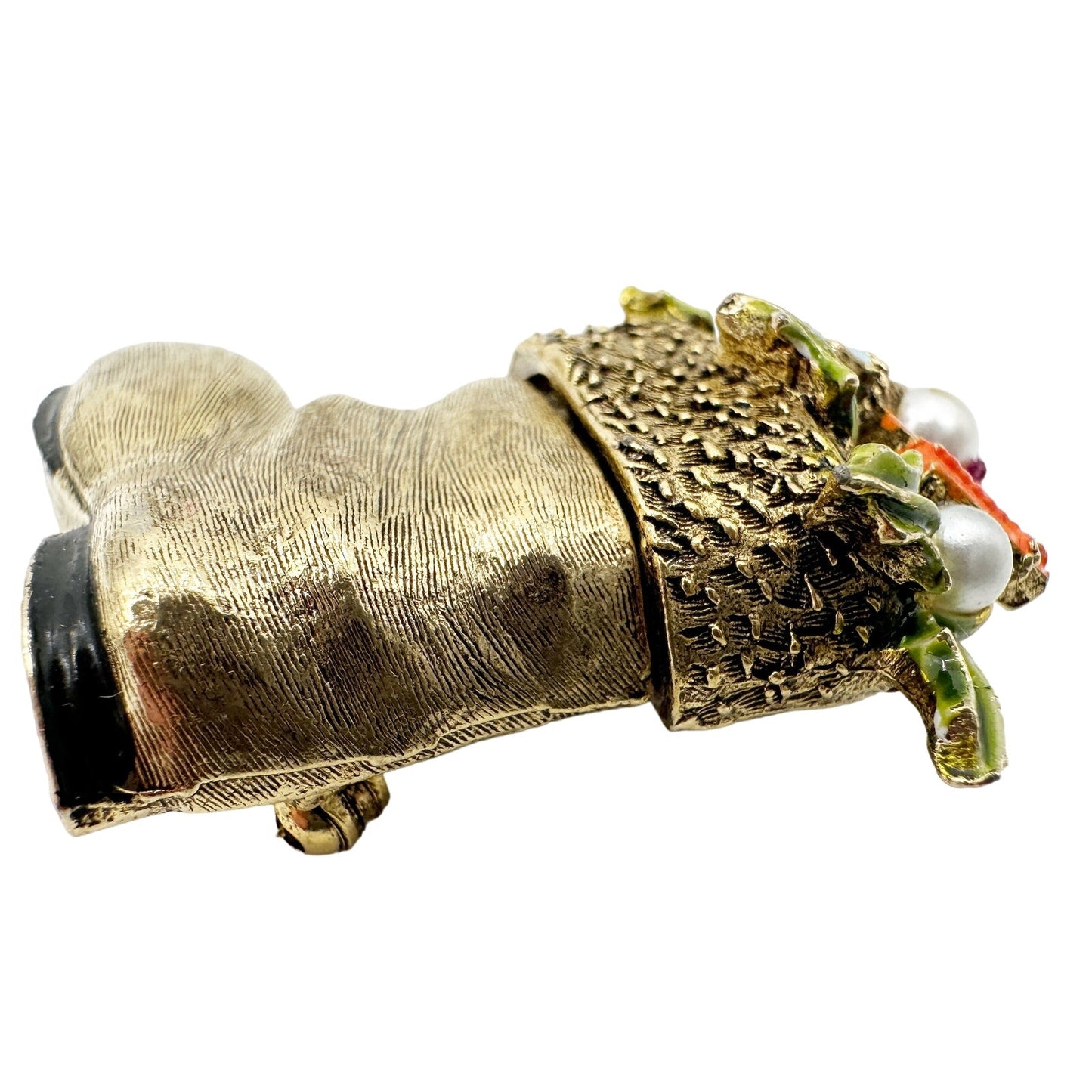 vintage Mode-Art gold Santa's Boot BROOCH gifts Christmas holidays jewelry pin