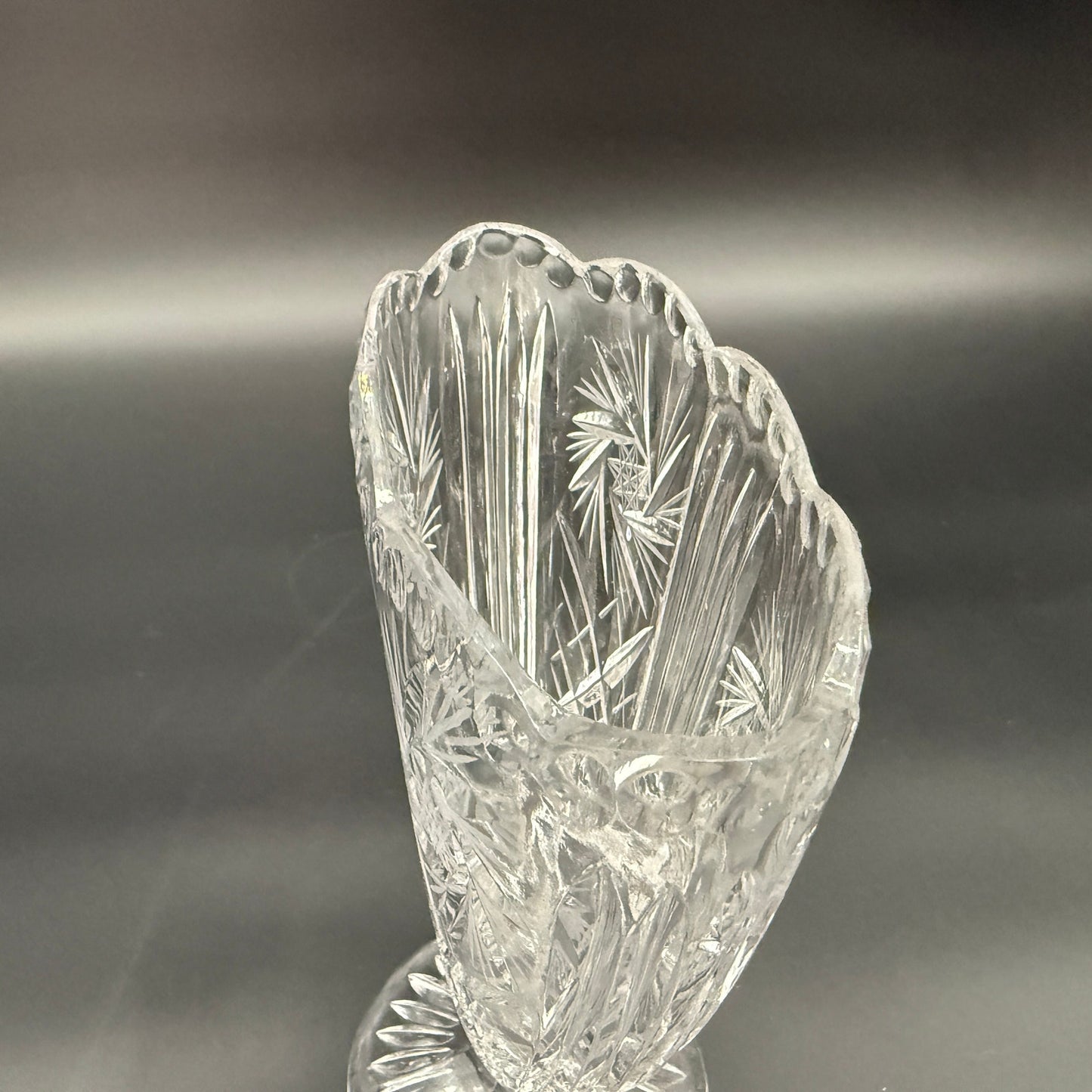 9" Footed Vase | lead crystal glass