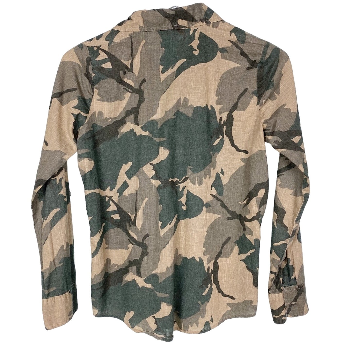 Hive & Honey green camouflage button down SHIRT top size XS extra small camo