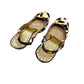 BCBGirls animal print Calf Hair Sling Back Heels shoes 7 brown cream yellow